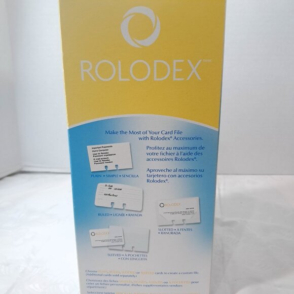 NEW Rolodex 67262 Covered business Card File black storage case lid & 200 cards - Picture 7 of 11